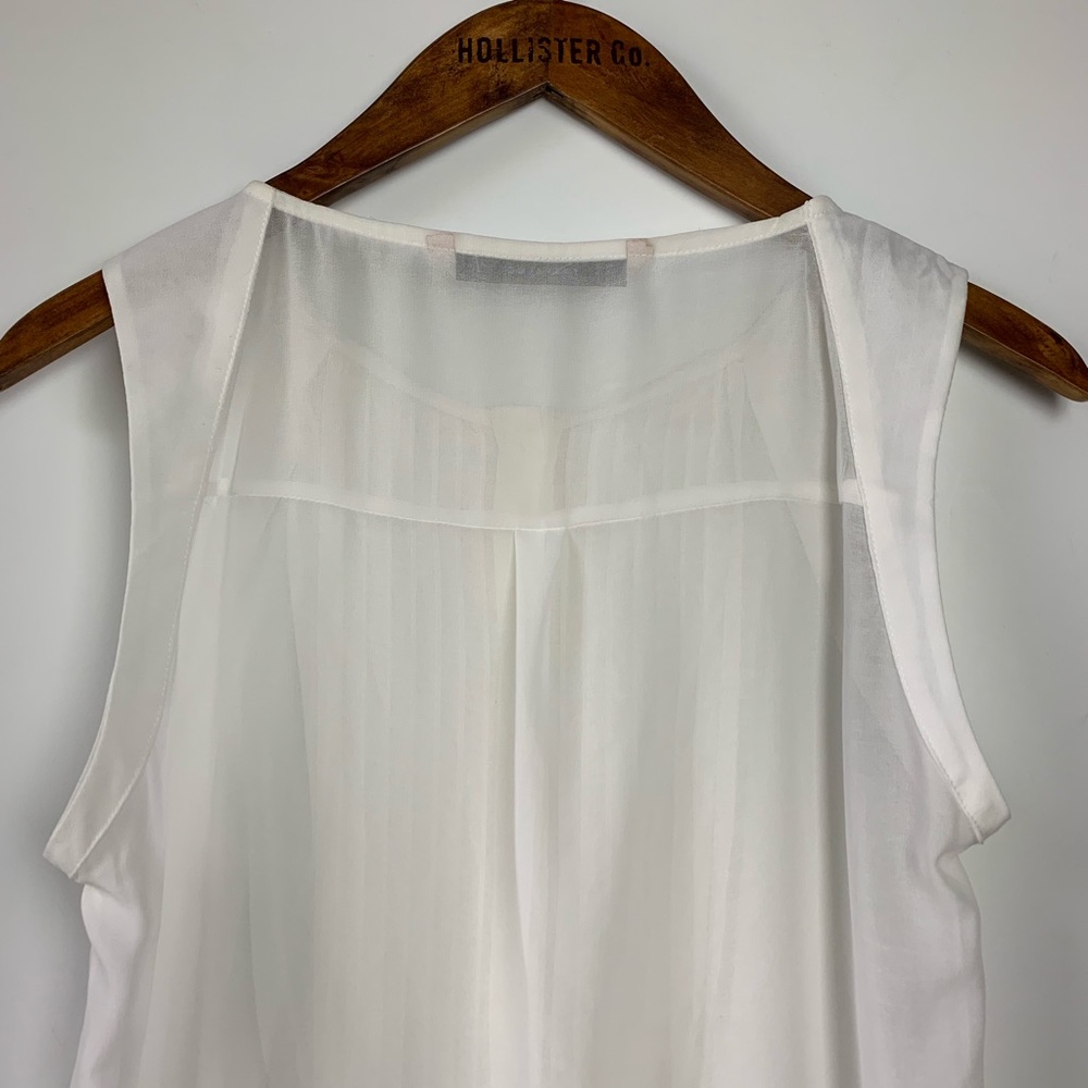 Zara Chiffon Wht/Cream Top M - Picture 6 of 8